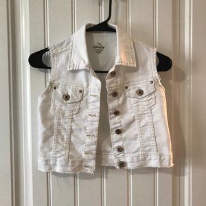 Girls White Jean Vest
